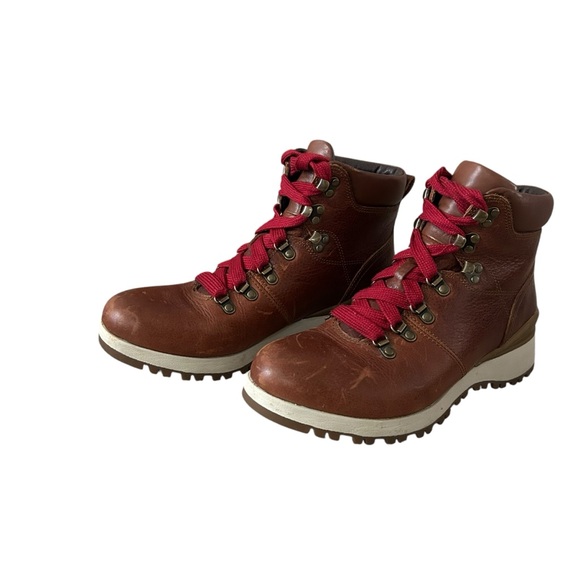Bionica Women Dalton Red Lace Up Brown Leather Waterproof Hiking Boots Size 7.5 - Picture 5 of 10